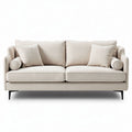Canapé en tissu beige avec coussins de soutien 200 x 90 x 85cm