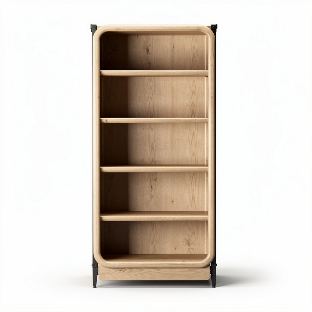 Étagère en bois clair avec 5 étagères dimensions 50 x 30 x 150cm