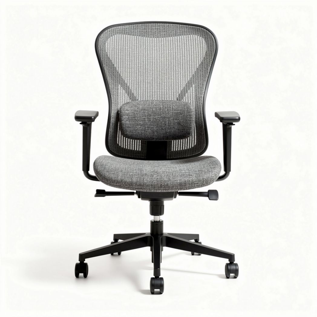 Chaise de bureau ergonomique en tissu gris 50 x 60 x 80cm ajustable