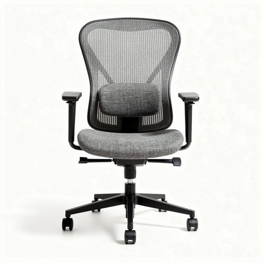 Chaise de bureau ergonomique en tissu gris 50 x 60 x 80cm ajustable