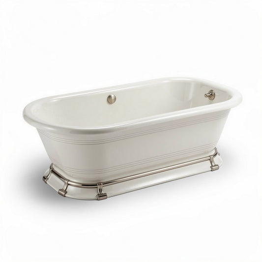 Baignoire en acrylique blanche avec support en acier inoxydable 150 x 75 x 60cm