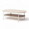 Table basse ronde en bois de noyer avec rangement 70 x 70 x 30cm